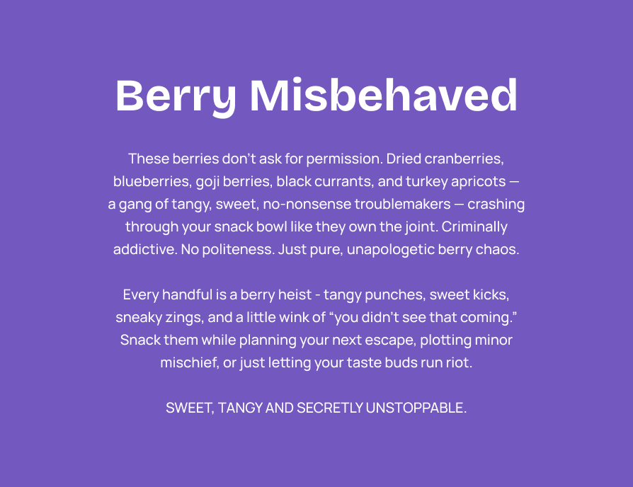 Must Be Nuts brand benefit graphic