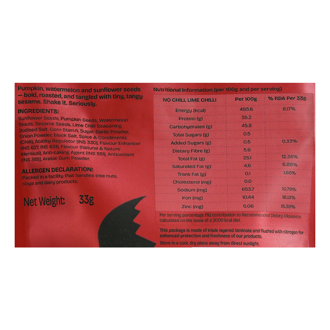 Must Be Nuts nutrition information graphic