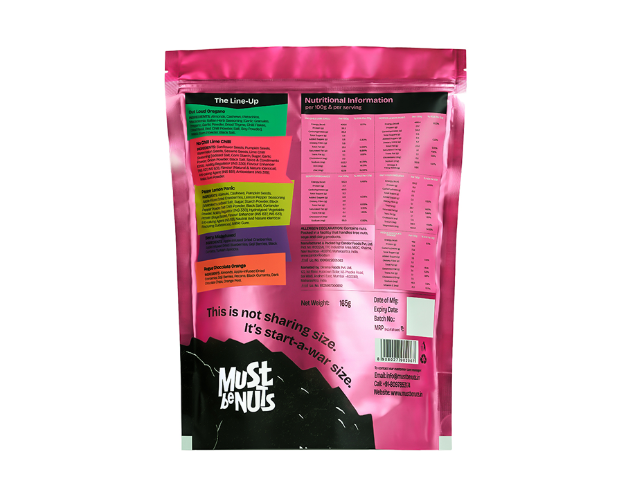 Pack of 5 assorted snacks back