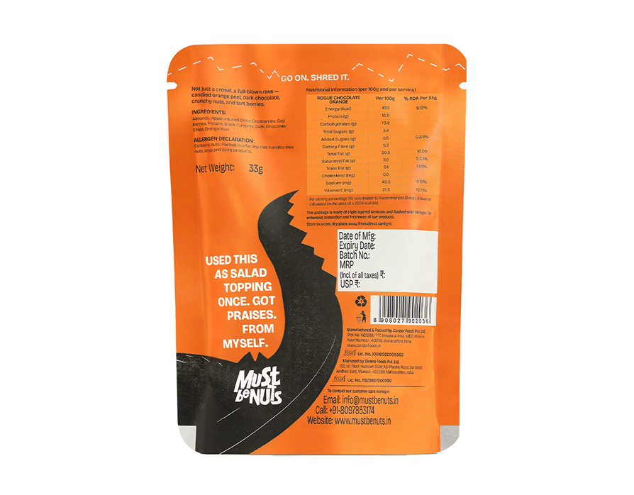 Rogue Chocolate Orange snack pack back